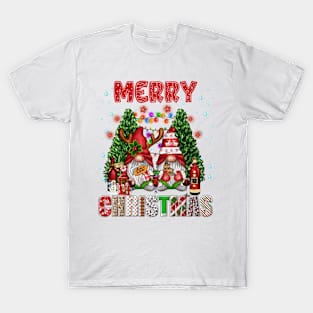 Merry Christmas Gnome Family Funny Xmas Tree Women Men Kids T-Shirt